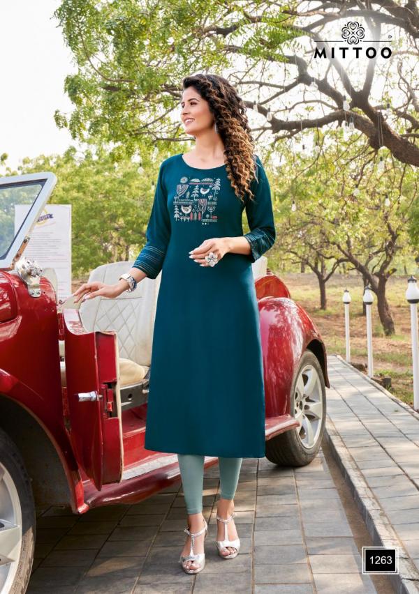 Mittoo Palak 30 Fancy Rayon Embroidery Kurti 